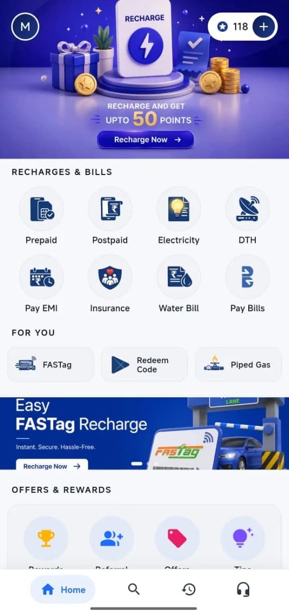 Paybeez app home screen