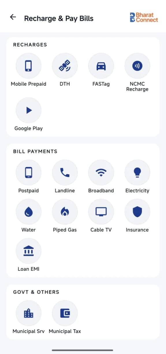 Paybeez app — all recharge and bill payment services on Bharat Connect
